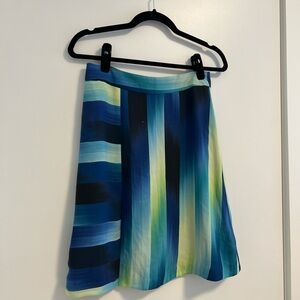 Trina Turk Striped Blue and Green Women's Skirt